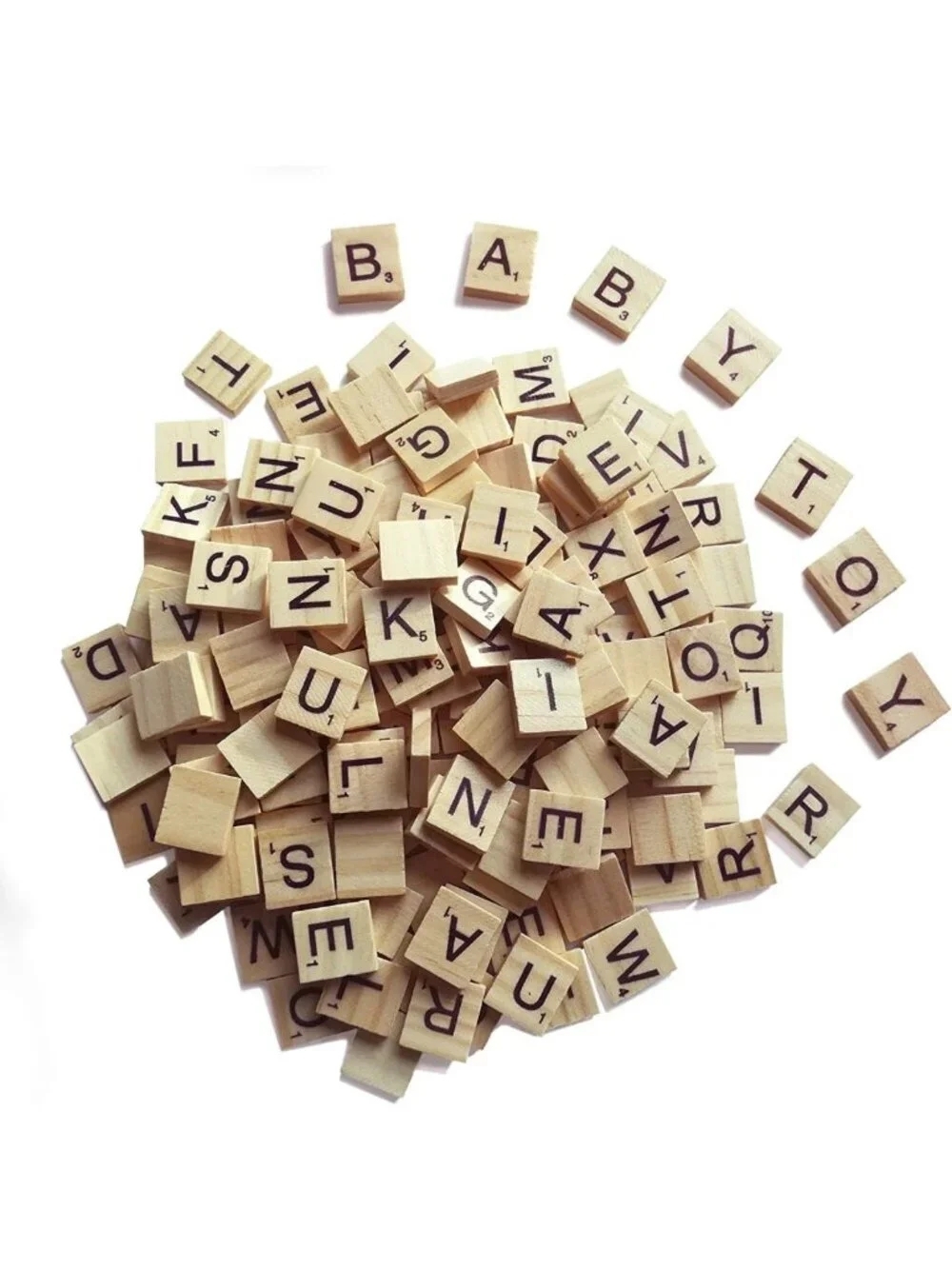 1000 Wooden Scrabble Letters for DIY Crafts, Gift Decor & Alphabet Coasters